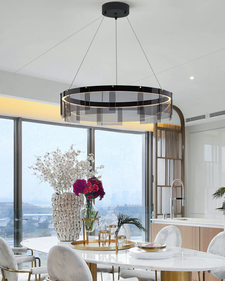 WOMO Smoked Glass Round Chandelier-WM2202 - Image 13