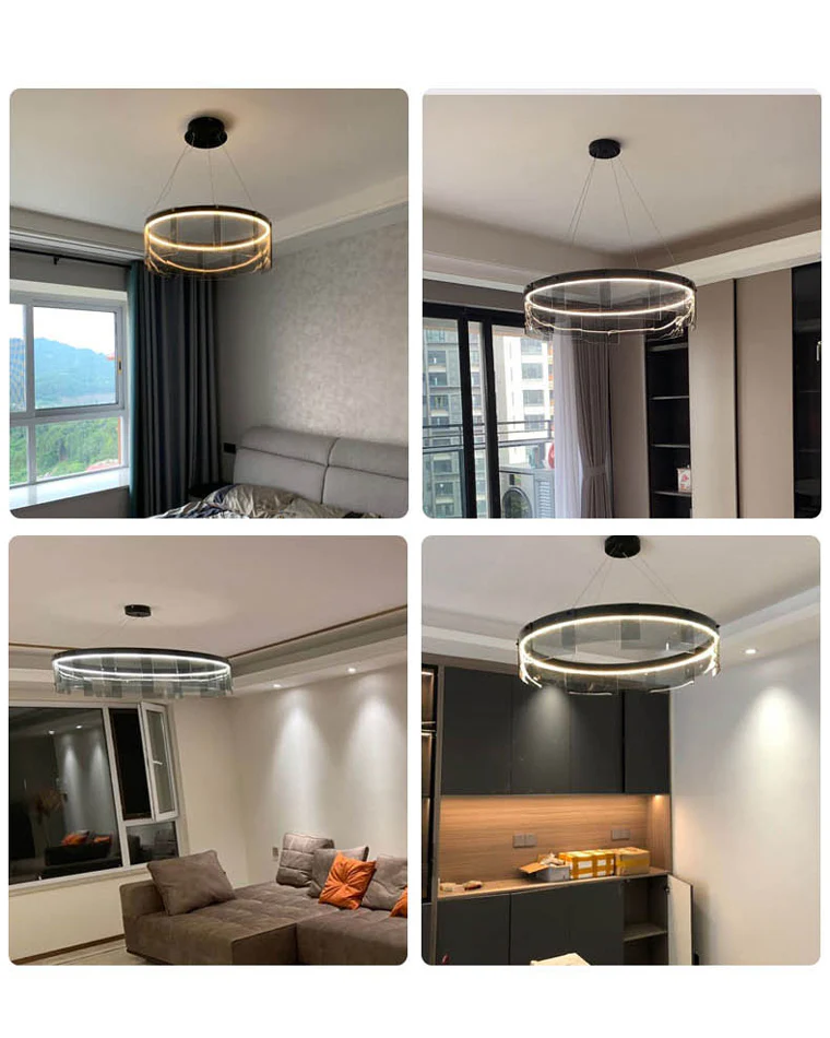 WOMO Smoked Glass Round Chandelier-WM2202 - Image 14