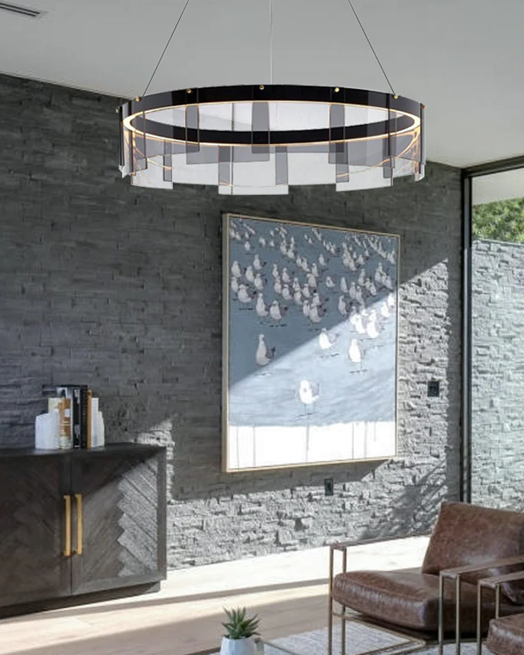 WOMO Smoked Glass Round Chandelier-WM2202 - Image 19