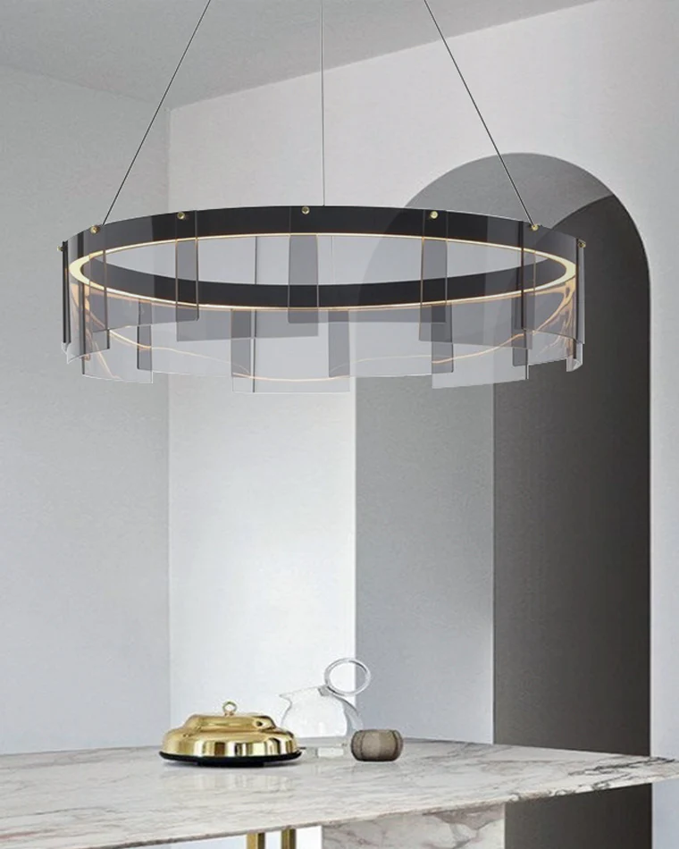 WOMO Smoked Glass Round Chandelier-WM2202 - Image 2