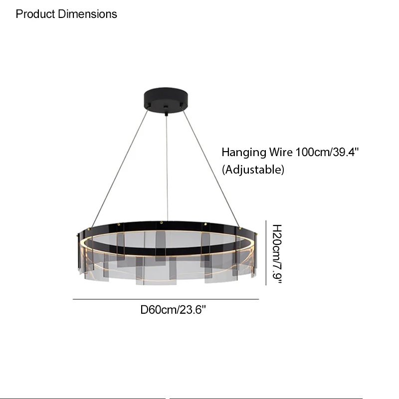 WOMO Smoked Glass Round Chandelier-WM2202 - Image 24