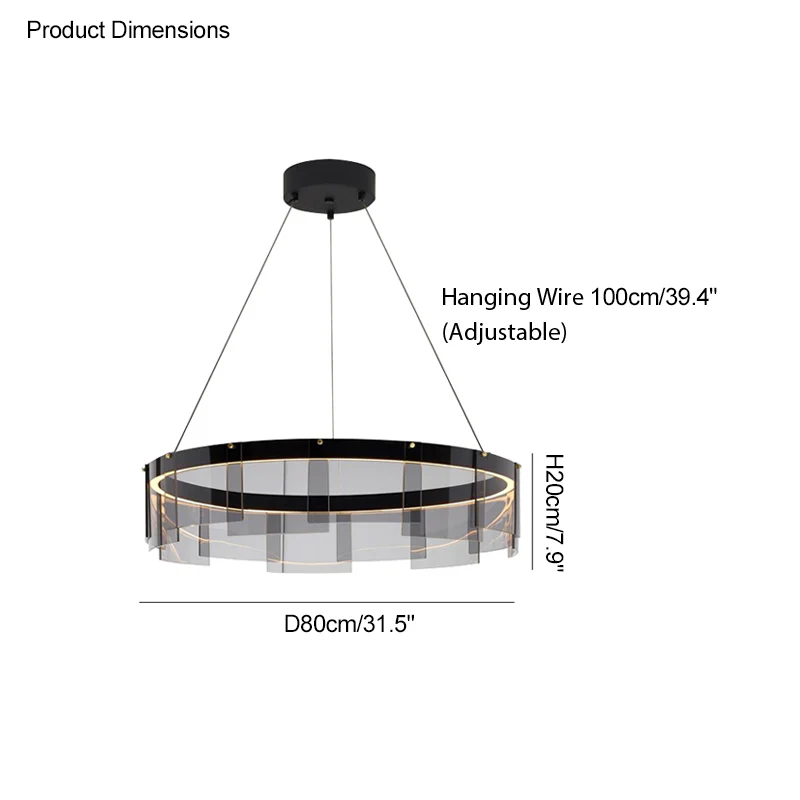 WOMO Smoked Glass Round Chandelier-WM2202 - Image 25