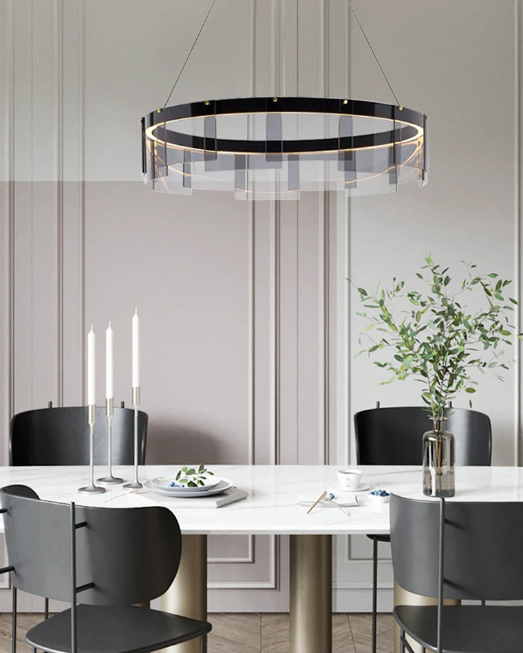 WOMO Smoked Glass Round Chandelier-WM2202 - Image 3