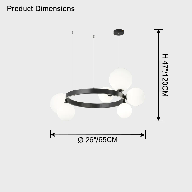 WOMO Circular Frosted Bubble Chandelier-WM2494 - Image 12