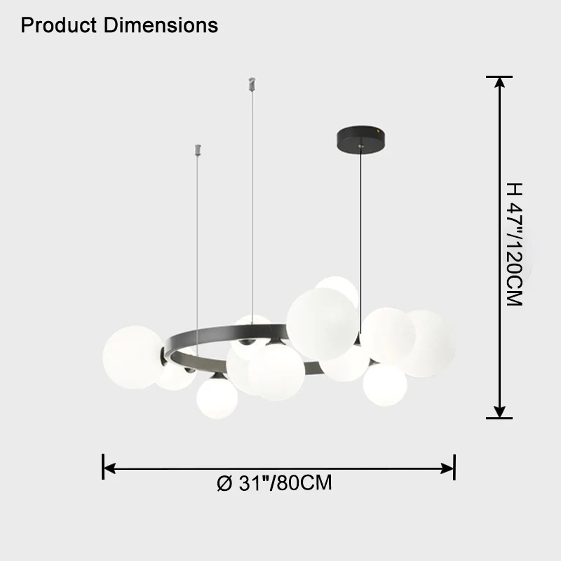 WOMO Circular Frosted Bubble Chandelier-WM2494 - Image 16