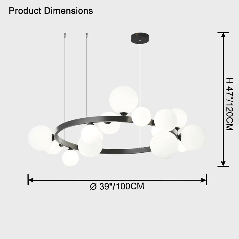WOMO Circular Frosted Bubble Chandelier-WM2494 - Image 18