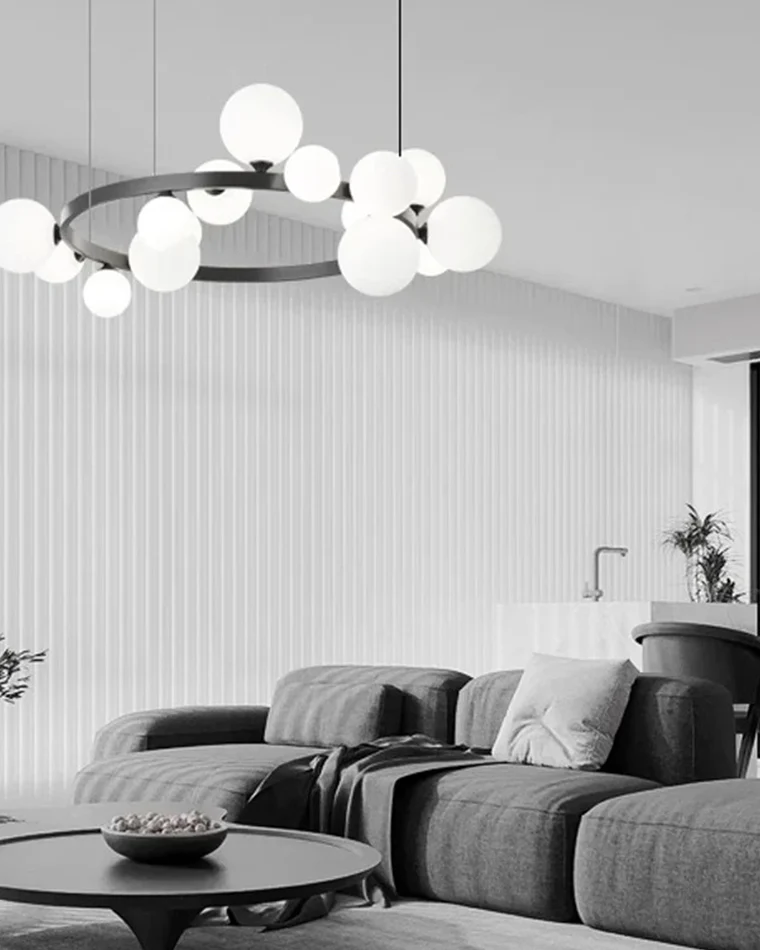 WOMO Circular Frosted Bubble Chandelier-WM2494 - Image 3