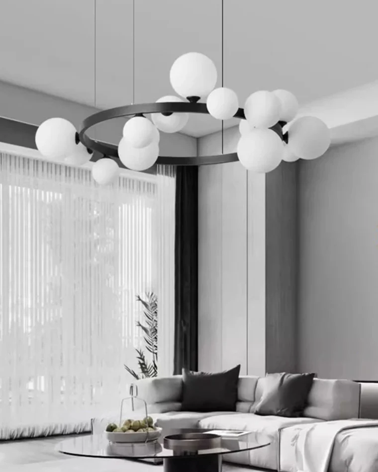 WOMO Circular Frosted Bubble Chandelier-WM2494 - Image 4