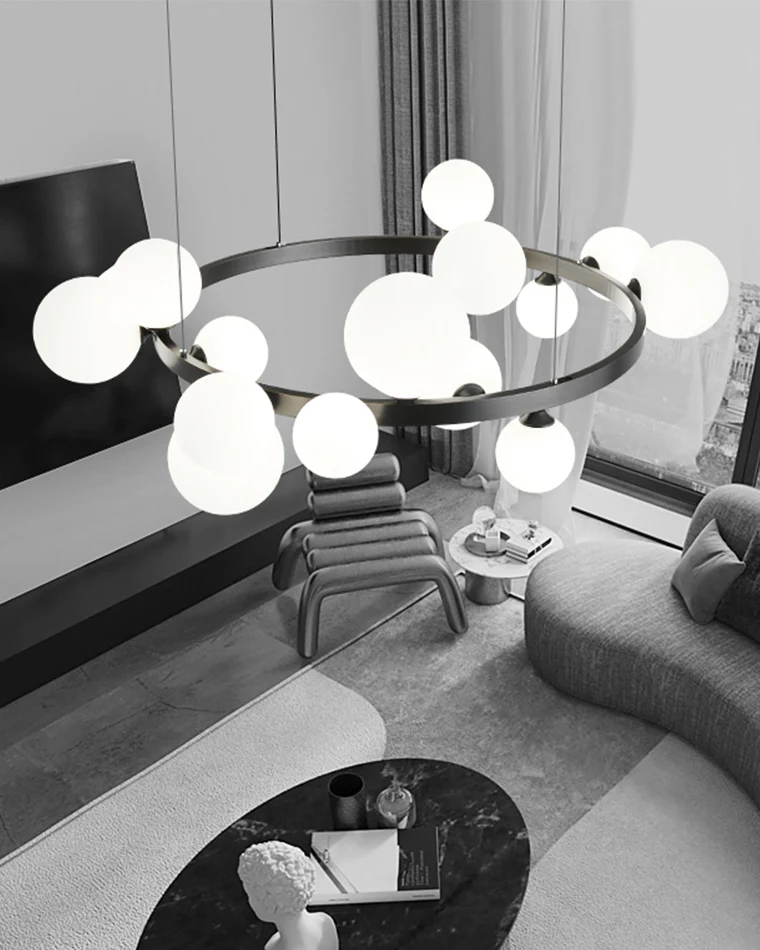 WOMO Circular Frosted Bubble Chandelier-WM2494 - Image 8