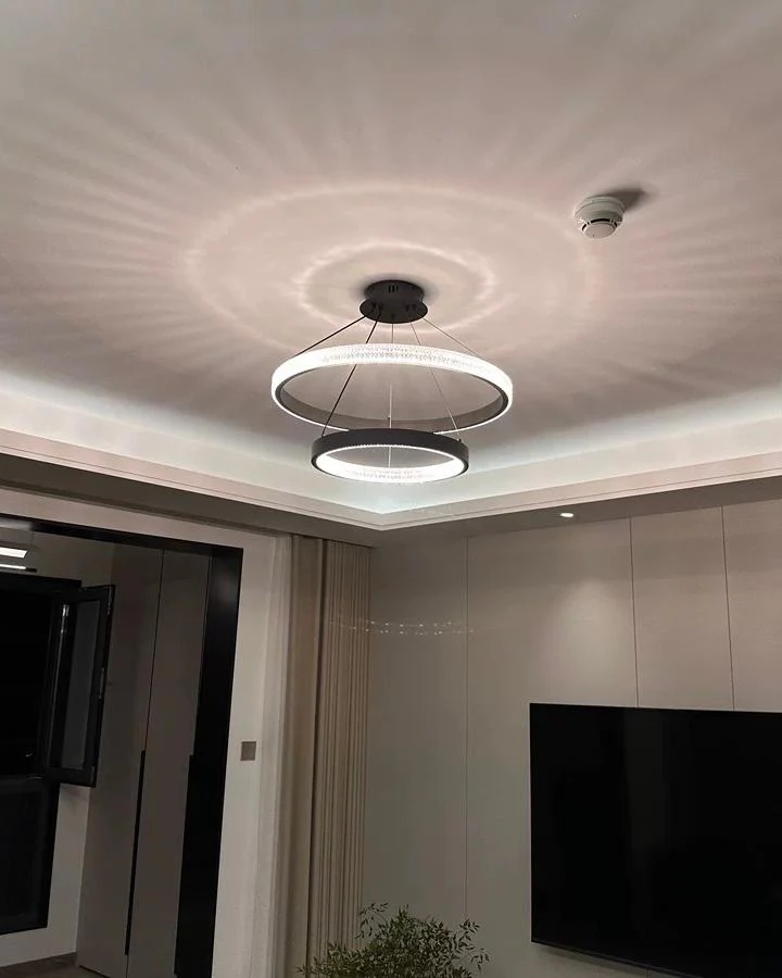 WOMO Tiered Circular Led Brass Chandelier-WM2347 - Image 11