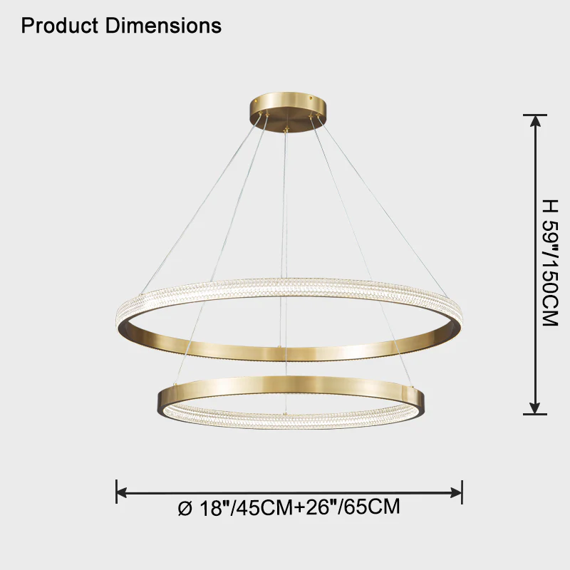 WOMO Tiered Circular Led Brass Chandelier-WM2347 - Image 17