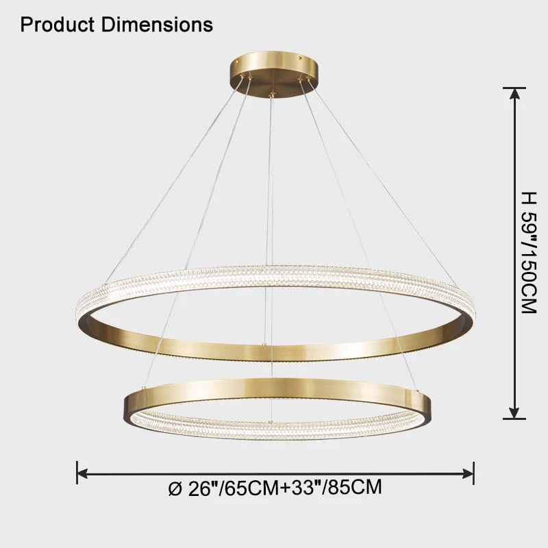 WOMO Tiered Circular Led Brass Chandelier-WM2347 - Image 19