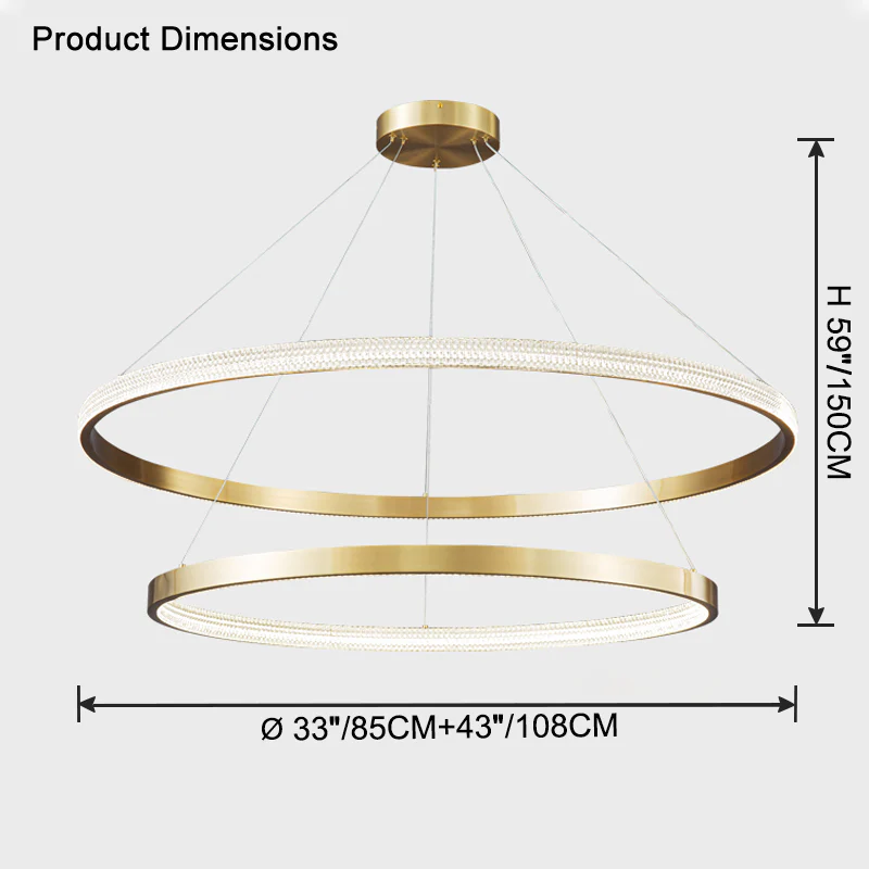 WOMO Tiered Circular Led Brass Chandelier-WM2347 - Image 21