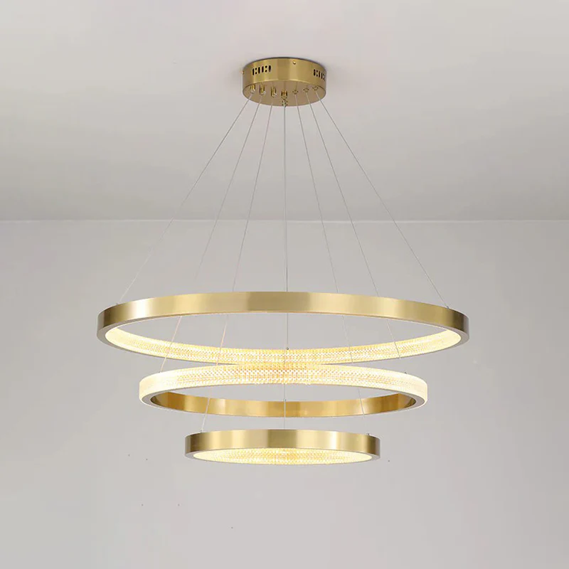 WOMO Tiered Circular Led Brass Chandelier-WM2347 - Image 22