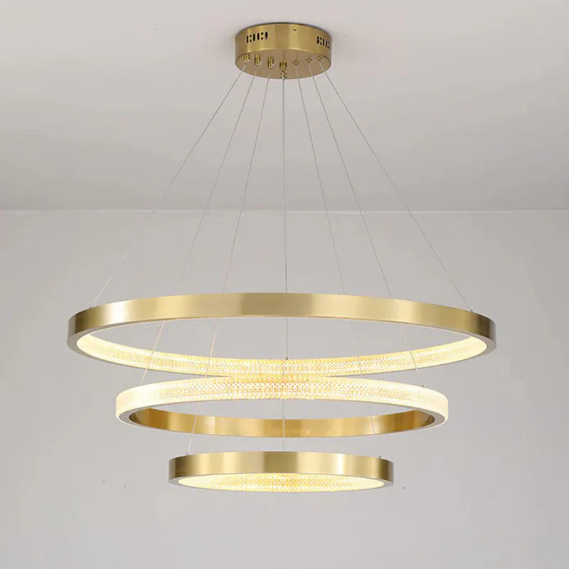 WOMO Tiered Circular Led Brass Chandelier-WM2347 - Image 24