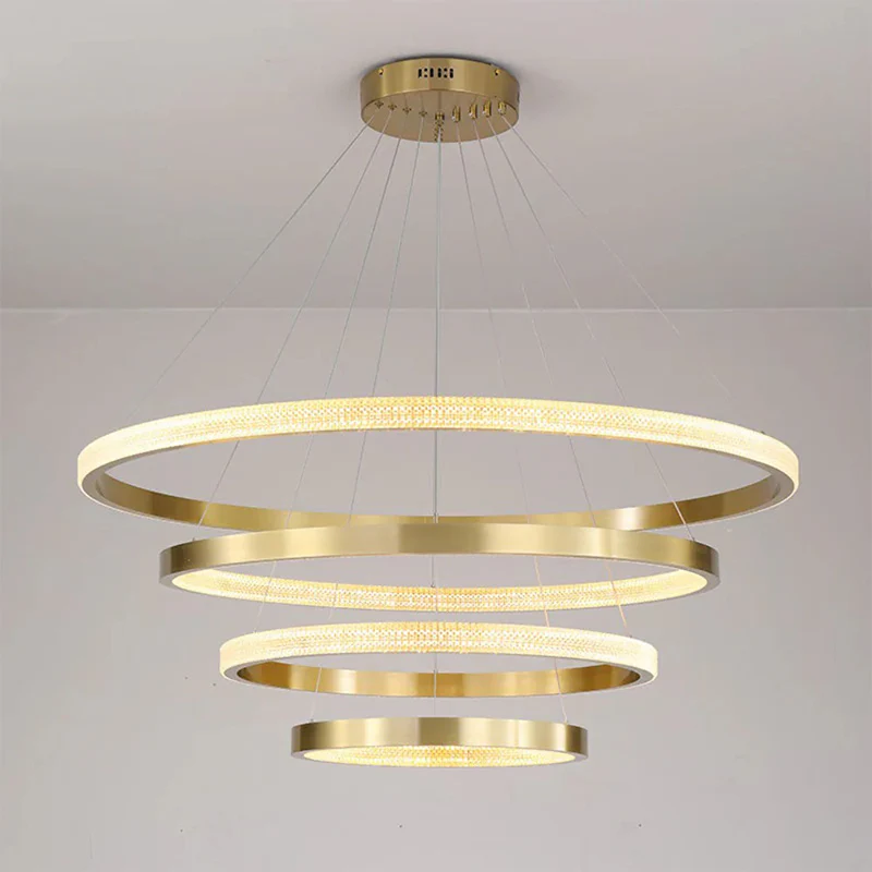 WOMO Tiered Circular Led Brass Chandelier-WM2347 - Image 26