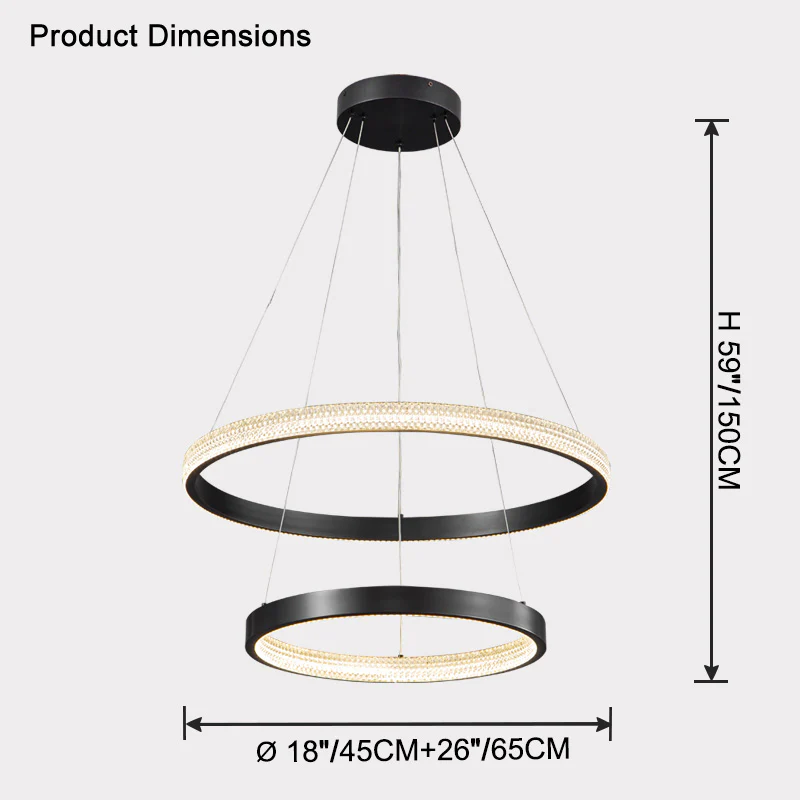 WOMO Tiered Circular Led Brass Chandelier-WM2347 - Image 29