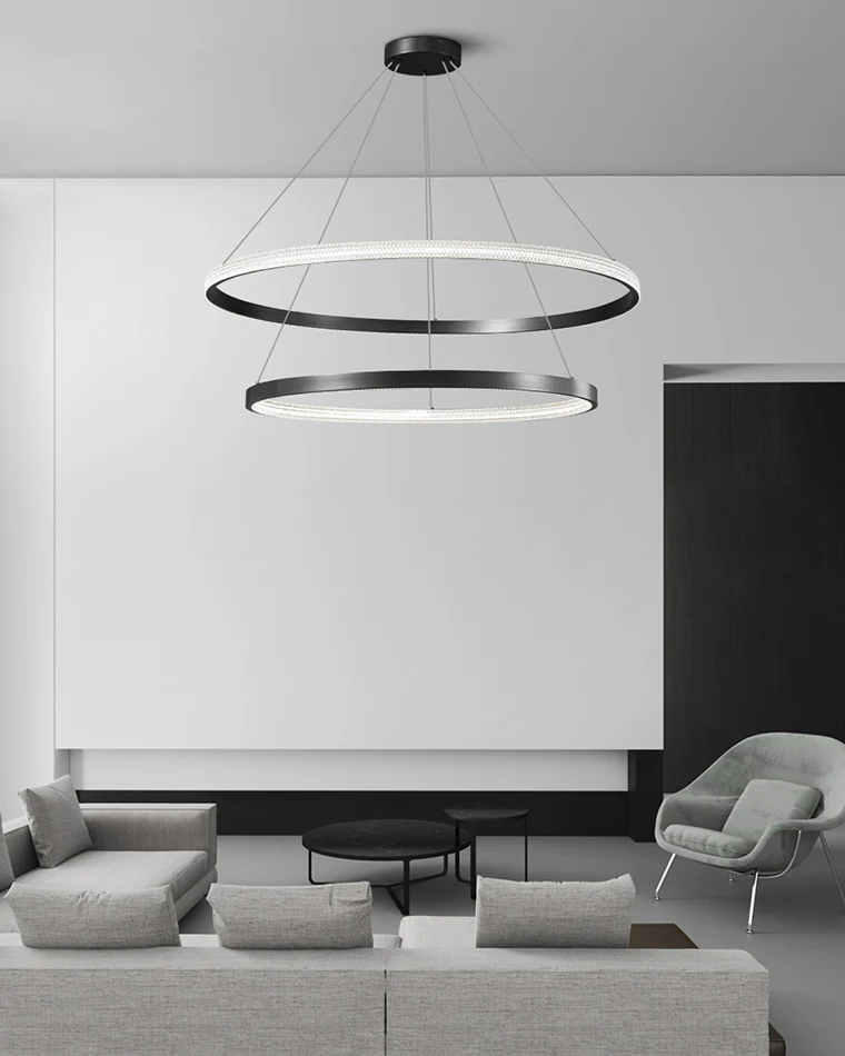 WOMO Tiered Circular Led Brass Chandelier-WM2347 - Image 3