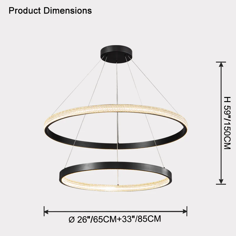 WOMO Tiered Circular Led Brass Chandelier-WM2347 - Image 31