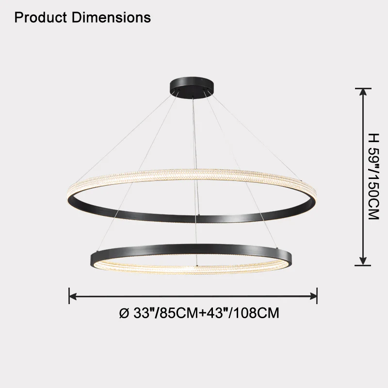 WOMO Tiered Circular Led Brass Chandelier-WM2347 - Image 33