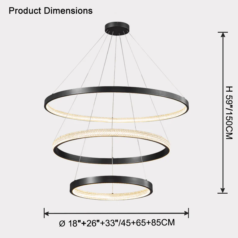 WOMO Tiered Circular Led Brass Chandelier-WM2347 - Image 35
