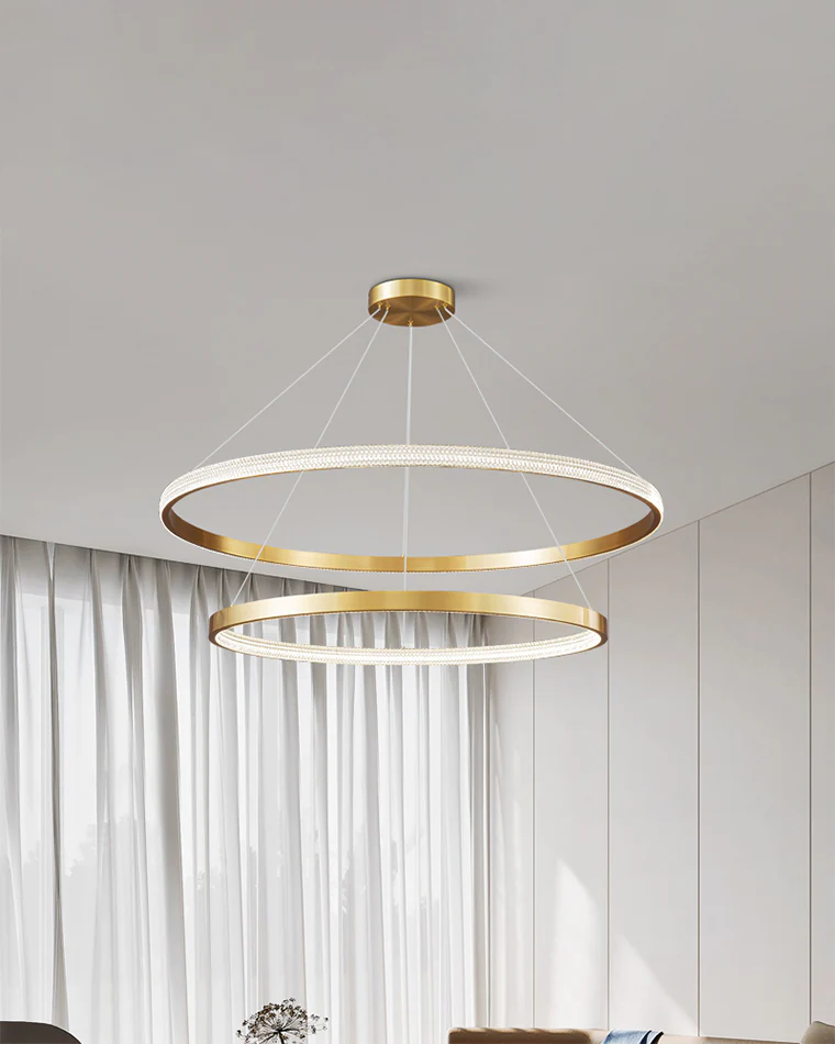 WOMO Tiered Circular Led Brass Chandelier-WM2347 - Image 4