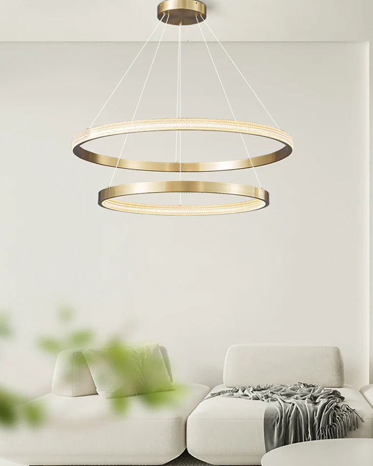 WOMO Tiered Circular Led Brass Chandelier-WM2347 - Image 5