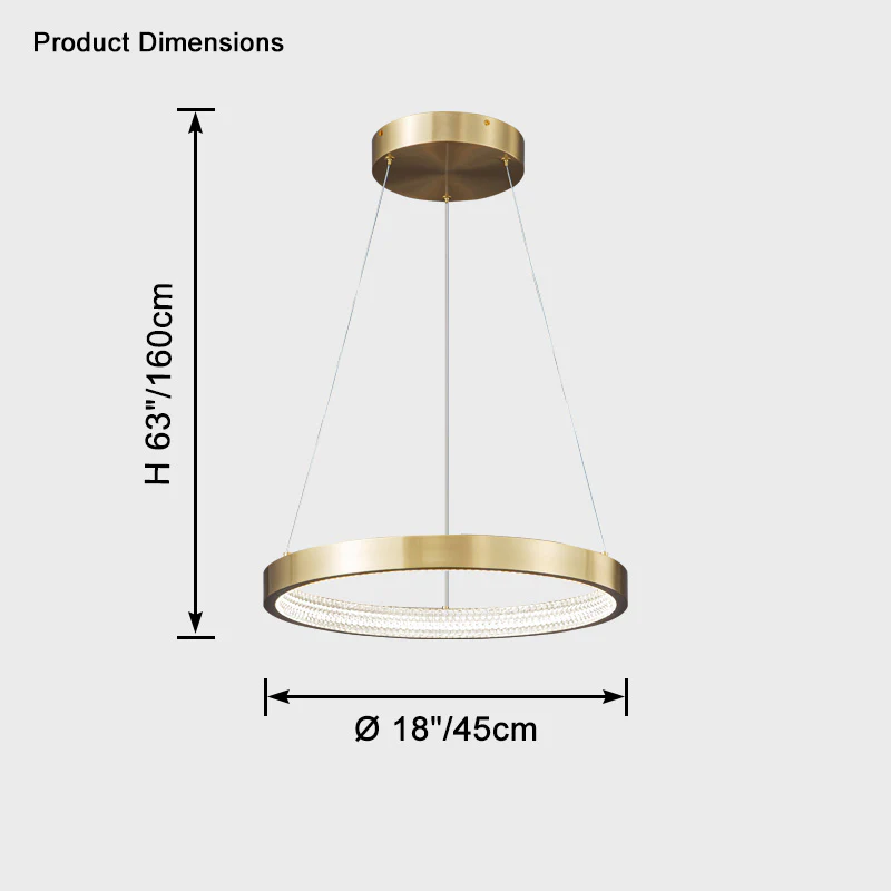 WOMO Circular Led Brass Chandelier-WM2357 - Image 11