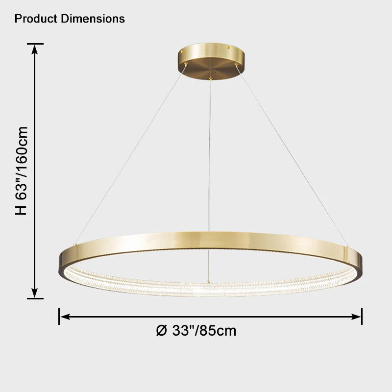 WOMO Circular Led Brass Chandelier-WM2357 - Image 15
