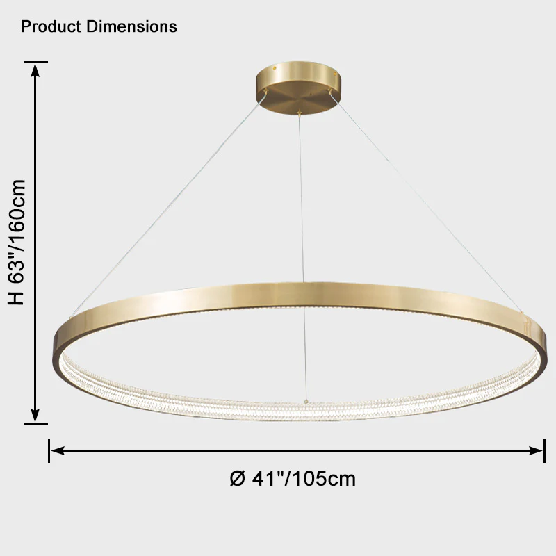 WOMO Circular Led Brass Chandelier-WM2357 - Image 17