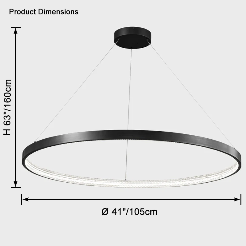 WOMO Circular Led Brass Chandelier-WM2357 - Image 25