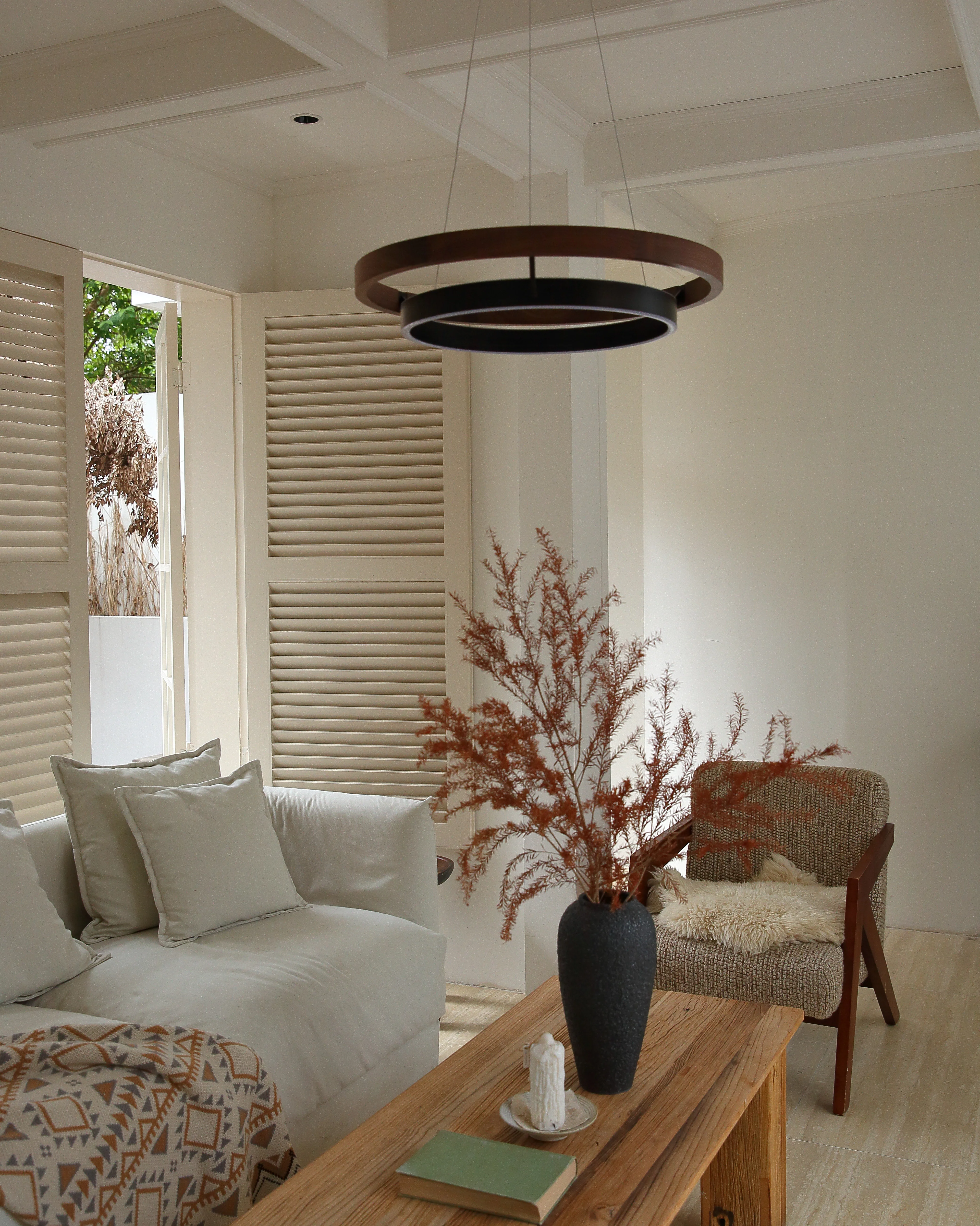 WOMO Circular Led Wood Chandelier-WM2492 - Image 37