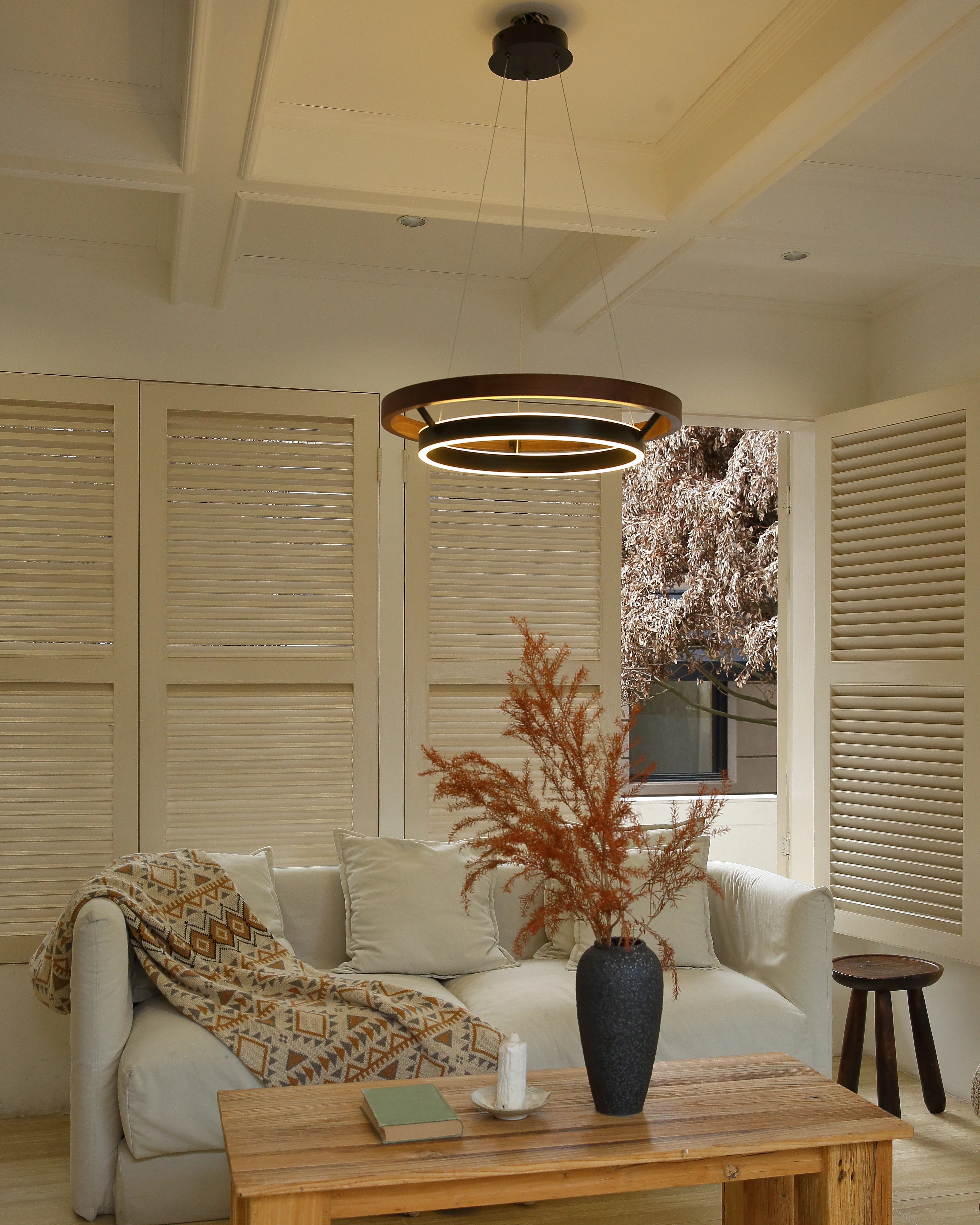 WOMO Circular Led Wood Chandelier-WM2492 - Image 38