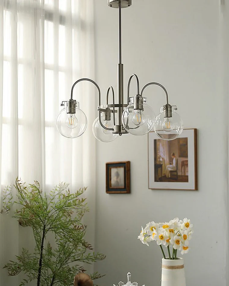 WOMO Clear Glass Globe Arm Chandelier-WM2719 - Image 11