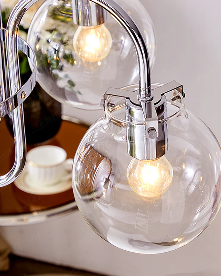WOMO Clear Glass Globe Arm Chandelier-WM2719 - Image 12