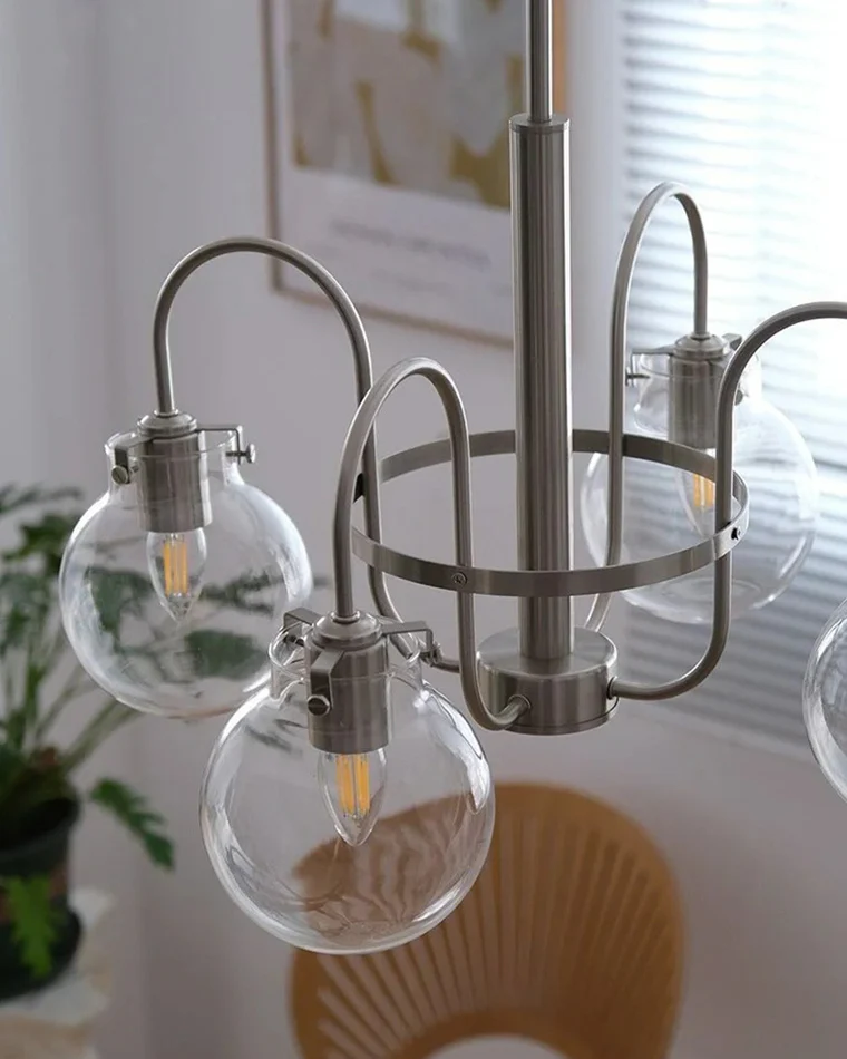 WOMO Clear Glass Globe Arm Chandelier-WM2719 - Image 13