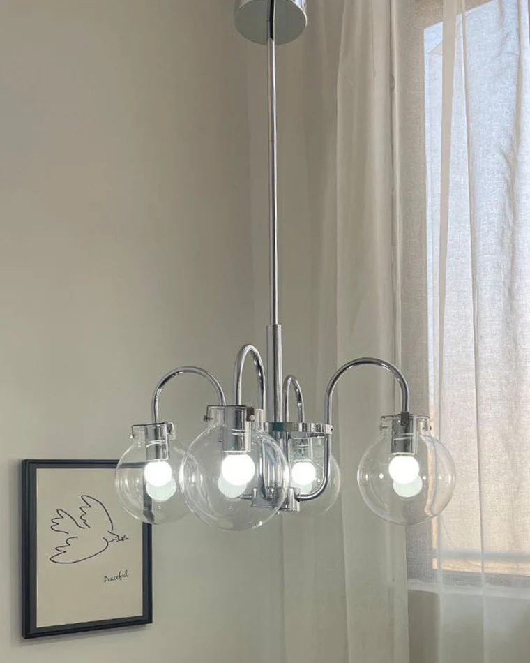 WOMO Clear Glass Globe Arm Chandelier-WM2719 - Image 4