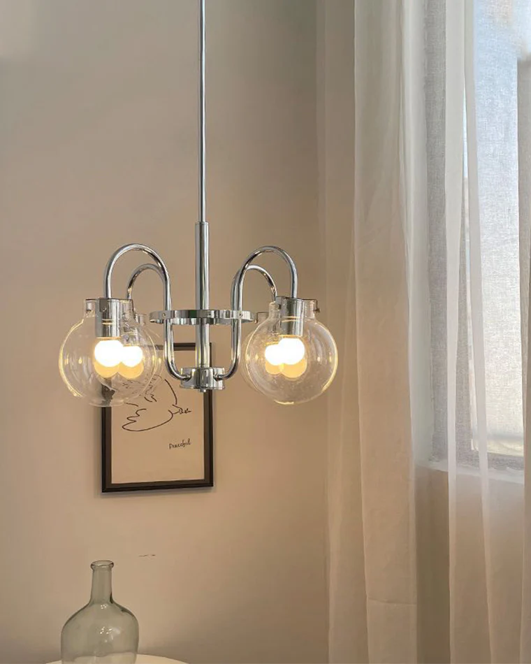 WOMO Clear Glass Globe Arm Chandelier-WM2719 - Image 5
