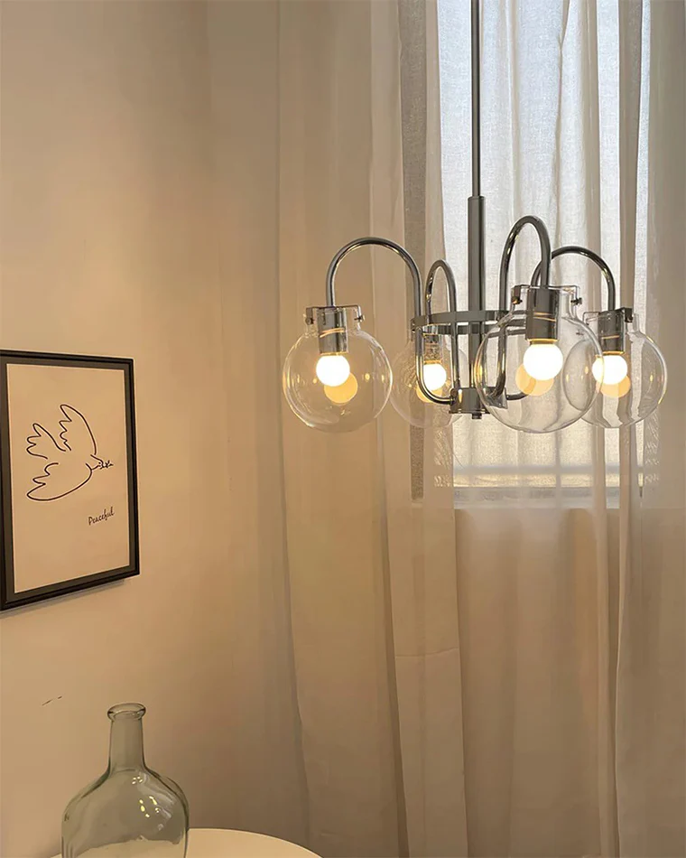 WOMO Clear Glass Globe Arm Chandelier-WM2719 - Image 6