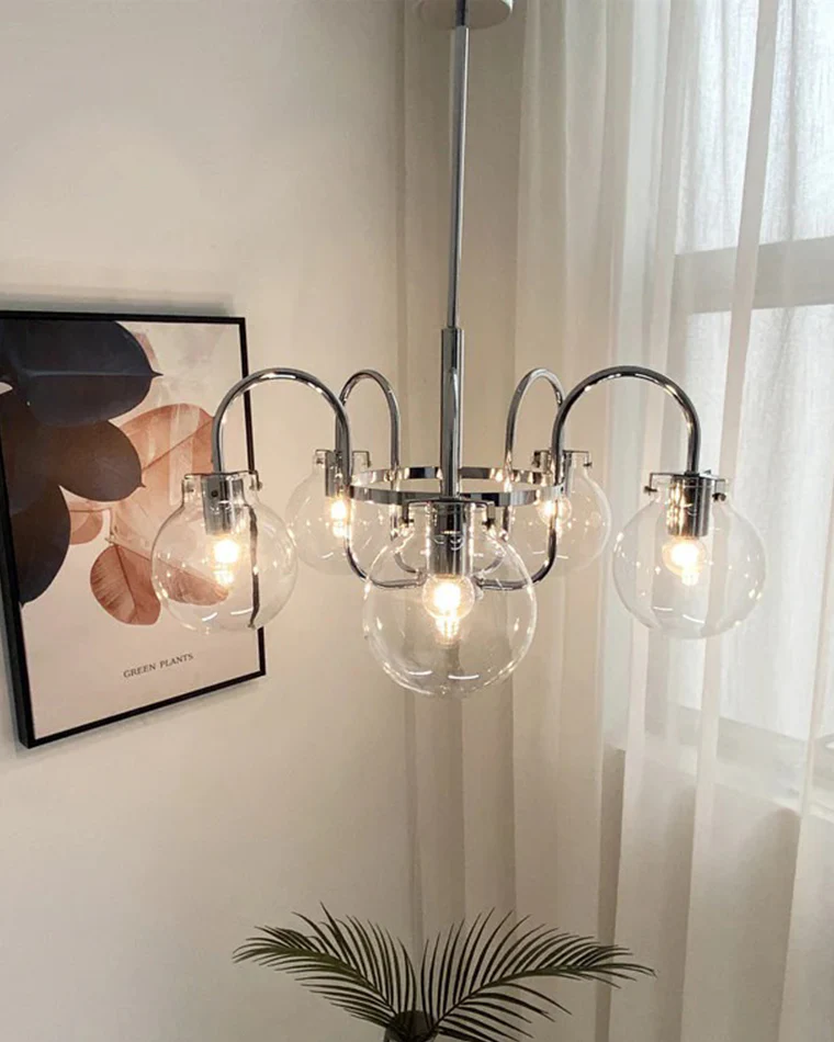 WOMO Clear Glass Globe Arm Chandelier-WM2719 - Image 8