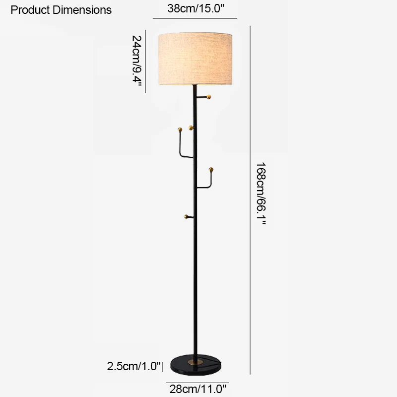 WOMO Coat Rack Tree Floor Lamp-WM7065 - Image 37