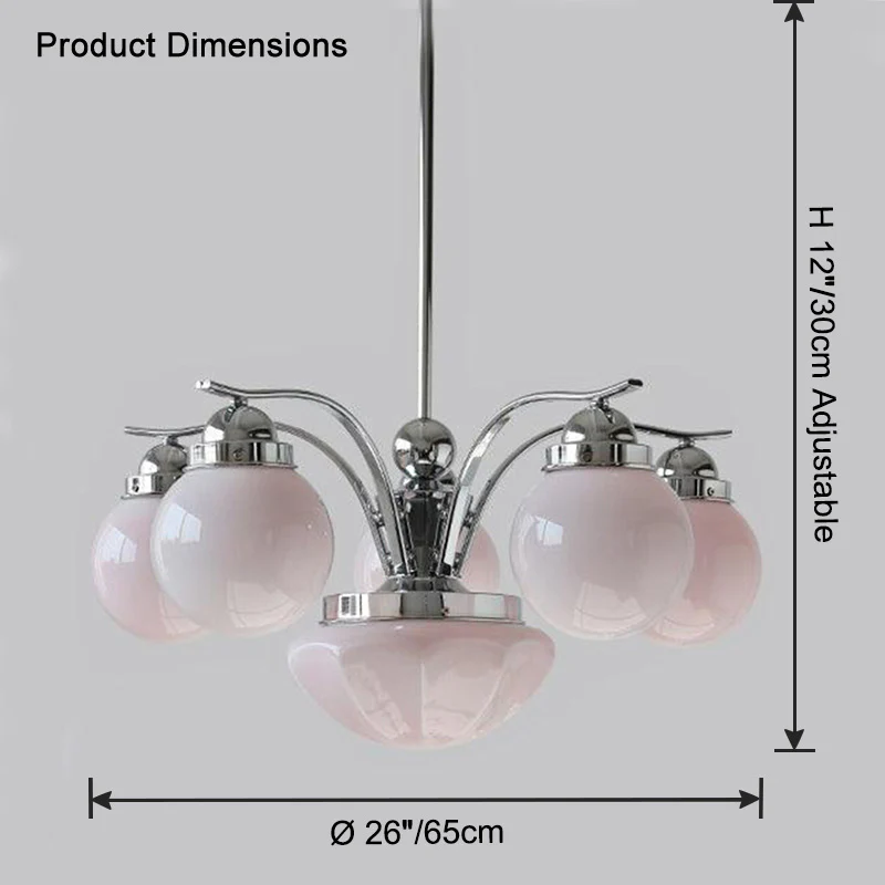 WOMO Coloured Glass Globe Arm Chandelier-WM2785 - Image 14