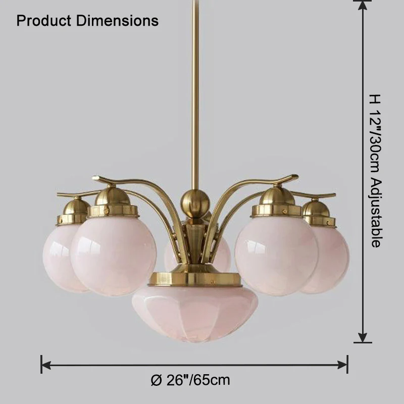 WOMO Coloured Glass Globe Arm Chandelier-WM2785 - Image 26