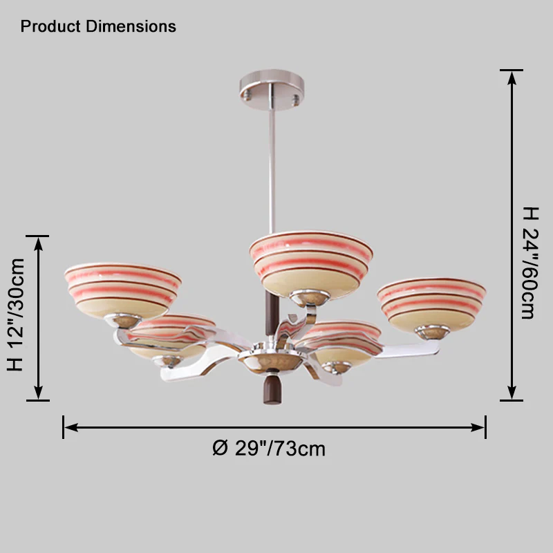 WOMO Colored Glass Bowl Up Light Chandelier-WM2605 - Image 12