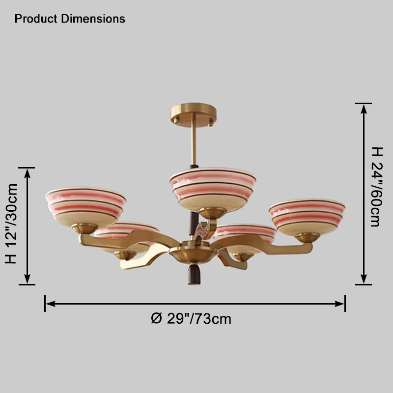 WOMO Colored Glass Bowl Up Light Chandelier-WM2605 - Image 16
