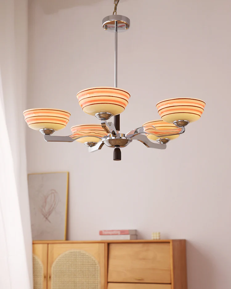 WOMO Colored Glass Bowl Up Light Chandelier-WM2605 - Image 3