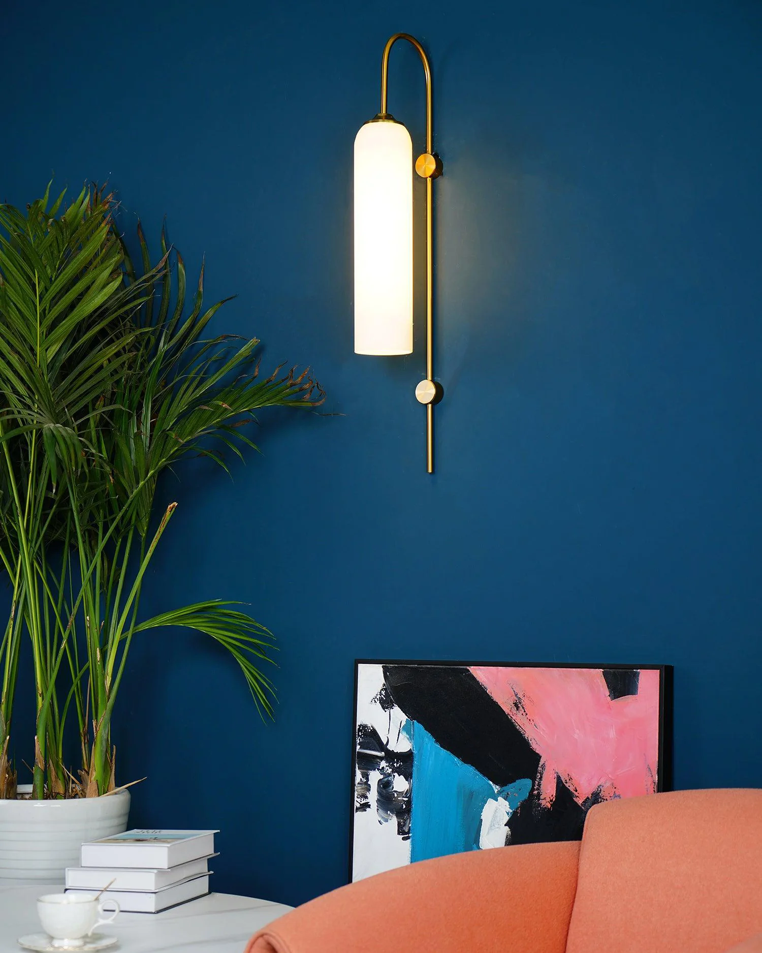 WOMO Colored Glass Cylinder Arched Wall Sconce-WM6109 - Image 17