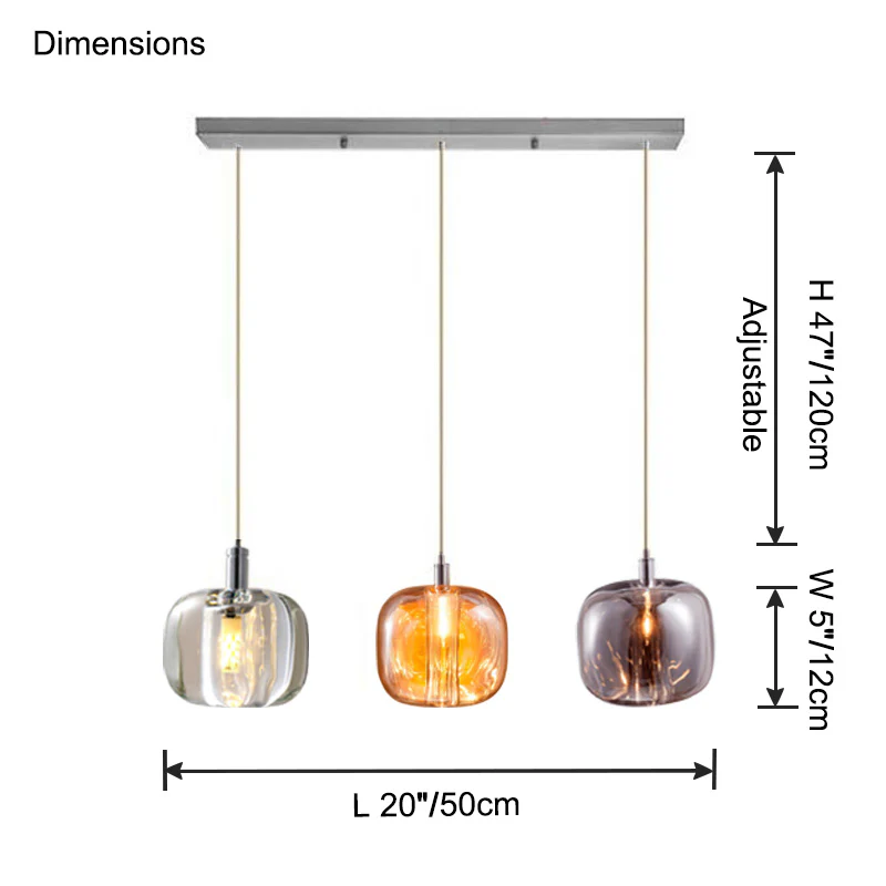 WOMO Colored Glass Multi Pendant Chandelier-WM2111a - Image 21