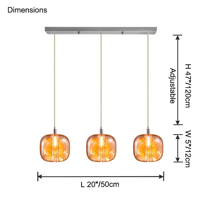 WOMO Colored Glass Multi Pendant Chandelier-WM2111a - Image 25
