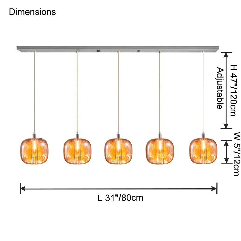 WOMO Colored Glass Multi Pendant Chandelier-WM2111a - Image 27